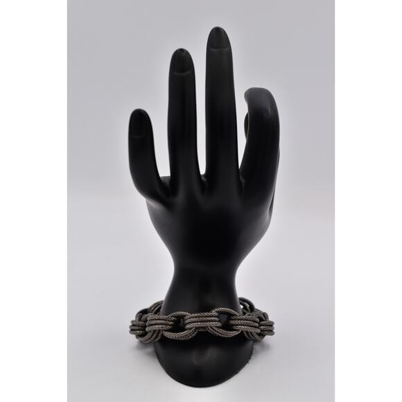 Milor Bronze Italy Vintage Bracelet Cable Link Rope Chain Chunky Signed BinO - Picture 6 of 12